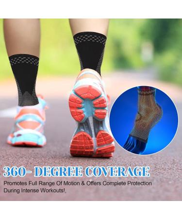 Ankle Bandage 2 Pack - Compression Socks for Men & Women | Breathable Footband for Joint Pain Achilles Tendon Support & Sports - Buy Online on GoSupps.com