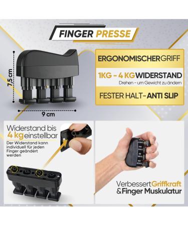 Strabozz Hand Trainer Set - Adjustable Forearm & Finger Gripper for Strength Training | 5-Piece Fitness Grip Trainer for Improved Hand & Forearm Strength - Buy Online on GoSupps.com