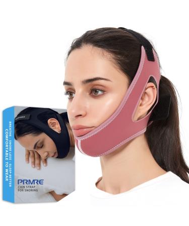 Anti Snoring Chin Strap for CPAP Users | Breathable and Double Adjustable Snoring Solution Stop Snoring Chin Strap | Sleep Chin Strap for for Men and Women (Red)