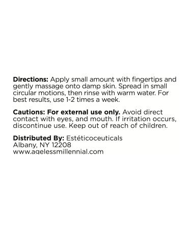 Ageless Millennial Aesthetics Exfoliating Coconut & Vanilla Facial Scrub | Daily Smoothing Face & Body Scrub with Jojoba Beads - 2.0oz | International Shipping Available - Buy Online on GoSupps.com