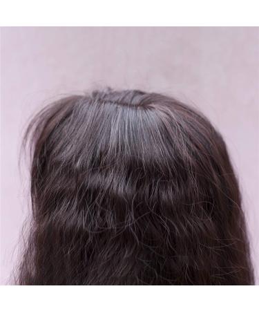LXUE 22" Wavy Hair Topper with Bangs Add Volume Hair Extension Hair Pieces for Women with Thinning Hair Dark Brown - Buy Online on GoSupps.com