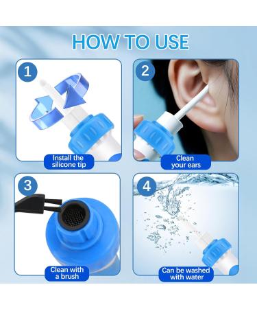 Ear Vacuum Ear Wax Removal Kit Electric Ear Wax Vacuum with Strong Suction Soft Silicone Tips Ear Vacuum Wax Remover Tool with 2 Replacement Heads for Family Use Himmelblau - Buy Online on GoSupps.com