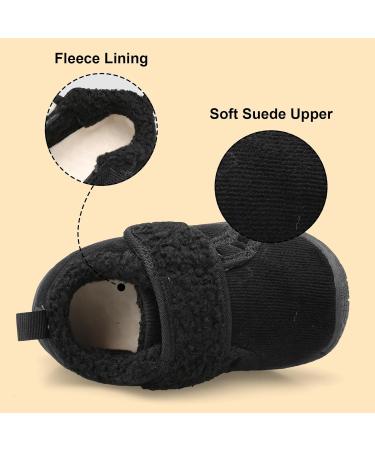 JOINFREE Baby Girl First Walking Shoes - Anti-Slip Plush Slipper Shoes for Toddlers - 2.5/3 UK Child - Black - Buy Online on GoSupps.com