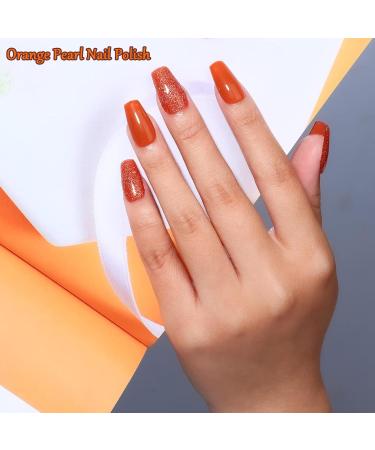 Glitter Nail Polish - Orange Pearl Nail Polish - Shimmer Holographic Mermaid Nail Polish - Pearlescent Shell Glitter Orange Nail Varnish - Quick Dry Glimmer Nail Art Varnish All Seasons Nail Polish - Buy Online on GoSupps.com