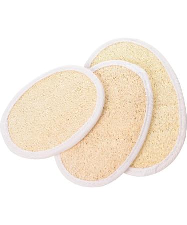3 Pack Natural Loofah Exfoliating Body Sponges with Hand Strap - Eco-Friendly & Biodegradable Shower Luffa Sponge - Buy Online on GoSupps.com