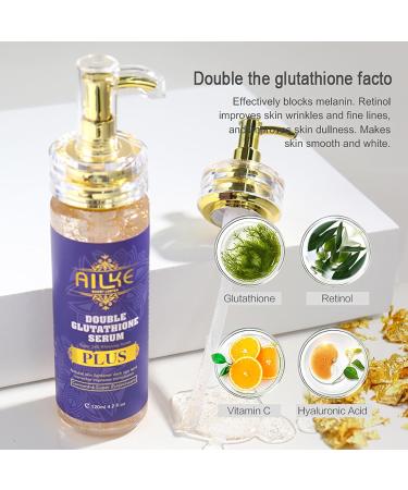  AILKE BOOST LUSTER AILKE Double Glutathione PLUS Super Whitening Serum Moisturizing Remove Dark Spots Brightening Lightening Skin For Face & Body 120 ml (Pack of 1) - Buy Online on GoSupps.com