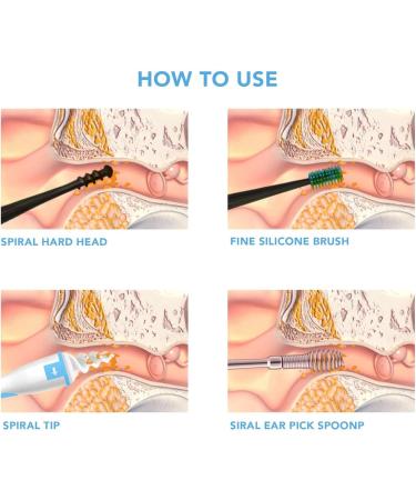 AdwoA Earwax Removal Kit - Safe Spiral Ear Cleaner with 16 Soft Tips - Buy Online on GoSupps.com