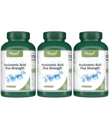 VORST Hyaluronic Acid Max Strength 200mg 3 x 180 Vegan Capsules | Supplement for Skin & Joints | High Molecular Weight | Powder Pills | 3 Bottles 540 count (Pack of 1)