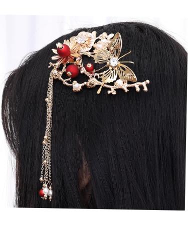 FRCOLOR 1 Pair Chinese Hair Clips with Tassel Apanese Flower Hair Clip Bridal Hair Comb Flower Tassel Hair Clip Chinese Hair Clips for Women Metal Hair Clips for Women Geisha Hanfu Woman - Buy Online on GoSupps.com