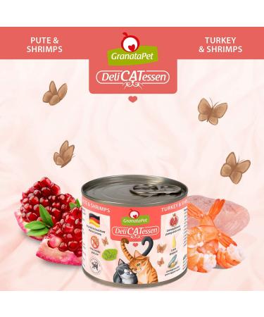 Granapet Delicatesse Pute & Shrimps - Grain & Sugar Additive Free Wet Cat Food for Gourmets | 6 x 200g Pack - Buy Online on GoSupps.com
