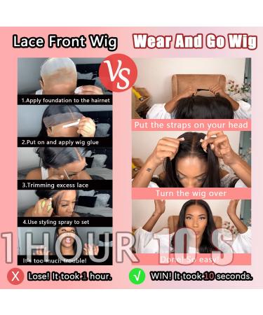 Gluess Wigs Wear and Go | HD Lace Pre Cut Human Wig for Black Women | 28 Straight Glueless Wig | Beginner Friendly 180% Density - Buy Online on GoSupps.com