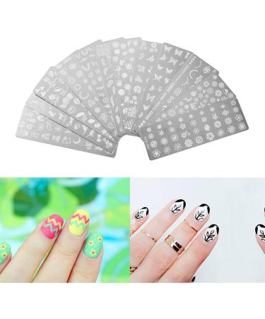 13-Piece Nail Art Punching Panels & Scrapers - Flower & Animal Patterns for Professional DIY Manicure | International Shipping - Buy Online on GoSupps.com