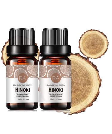2-Pack Hinoki Essential Oil 100% Pure Oganic Plant Natrual Hinoki Oil for Diffuser Aroma Message Hair Care Skin Care - 2X10ML