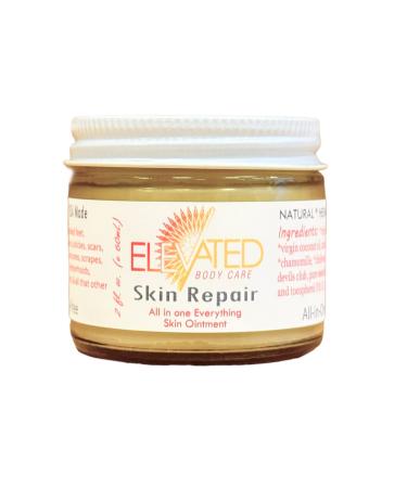 ELEVATED Skin Repair Balm  All Natural & Organic Herbal All Purpose Skin Salve with Calendula & Wild Devils Club  Sooth Heal Moisturize  2oz Glass Jar