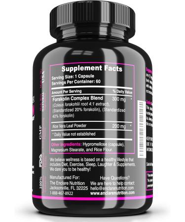 Forskolin Diet Pills for Women & Men - Weight & Fat Reduction Support - Energy & Fitness Boost - 300mg Pure Coleus Forskohlii Extract - Vegan Formula - Buy Online on GoSupps.com