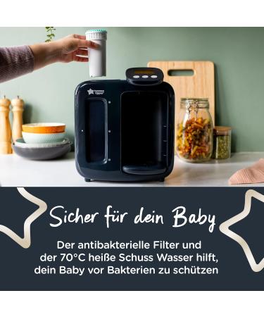 Tommee Tippee Perfect Prep - Day & Night Bottle Antibacterial Filter Digital Display | Sleep-Friendly Pacifiers - Black EU Connector - Buy Online on GoSupps.com