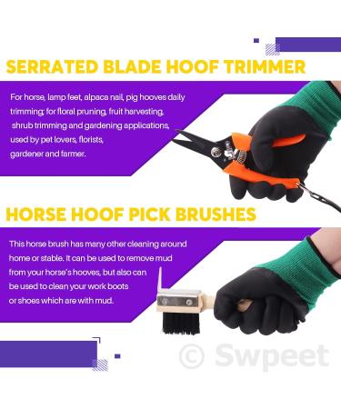 Swpeet 8pcs Professional Farrier Tool Kit - Hoof Trimmer Scissors Cutter Rasp Pliers & Roll Pack for Horses | International Shipping Available - Buy Online on GoSupps.com