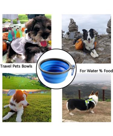 JVHLOV 350ml Foldable Travel Dog Bowl Set - Portable Silicone Drinking Bowls for Cats & Dogs with Carabiners | Ideal Pet Accessories for Travel - Buy Online on GoSupps.com