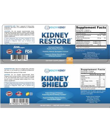 Kidney Restore & Kidney Shield 2-Pack Kidney Support and Kidney Cleanse Kidney-D Supplement Vitamin D Bundle - Buy Online on GoSupps.com