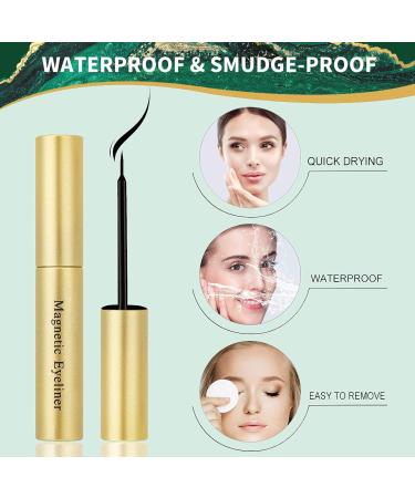 Magnetic Eyelashes with Eyeliner - 14 Pairs 3D Reusable False Lashes for Stunning Makeup | Natural Look & Long-Lasting Thickness (SET B) - Buy Online on GoSupps.com