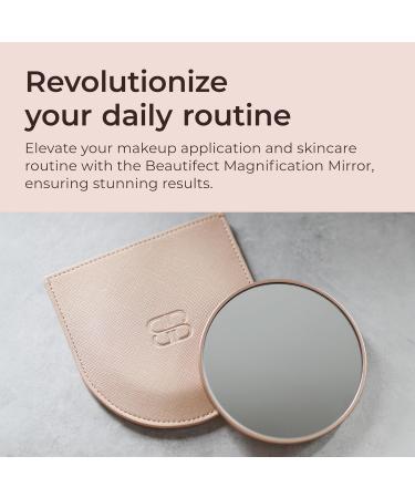 Beautifect 7x Magnifying Mirror - Clear Compact Mirror for Precision Makeup Tweezing & Skincare Travel Magnifying Pocket Mirror with Vegan Leather Sleeve Fits Glow Mirror - Matte Gold - Buy Online on GoSupps.com