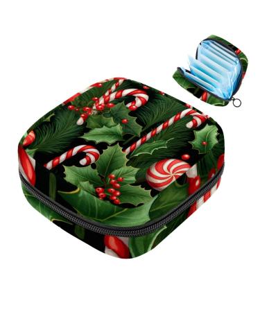 Muooum menstrualpolster bag zipper women's bond bag tampons collect bags for women girls (Christmas snowflake pattern) color 2 1 count (pack of 1)