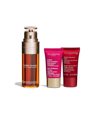 Clarins Double Serum - Award-Winning Anti-Aging Formula with 21 Plant Ingredients Including Turmeric | Visibly Firms, Smoothes, and Boosts Radiance in 7 Days | For All Skin Types and Ages - Super Restorative Set - Buy Online on GoSupps.com