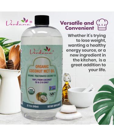 Verdana USDA Certified Organic Coconut MCT Oil Fractionated - 100% Pure, Non-GMO, Kosher - 32 Fl Oz (1 Pack) | Ideal for Keto & Paleo Diets - Buy Online on GoSupps.com