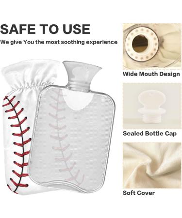 Naanle 2L Transparent Hot Water Bottle for Pain Relief | Softball Baseball Design | Bed & Feet Warmer | Heat & Cold Therapy - Buy Online on GoSupps.com