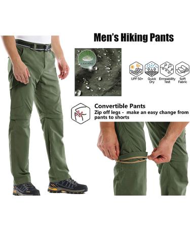 Mens Quick Dry Lightweight Convertible Hiking Fishing Pants - Khaki - Buy Online on GoSupps.com