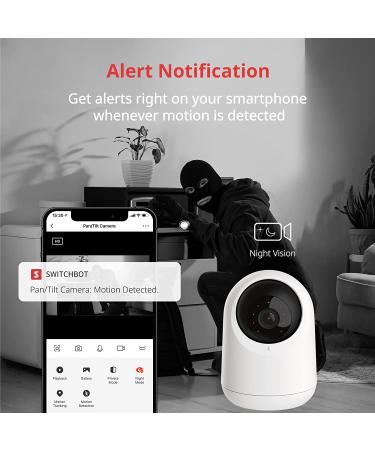 SwitchBot 360-Degree 1080P Pan Tilt Smart WiFi Pet Camera with Night Vision - Works with Alexa & Google Assistant - Buy Online on GoSupps.com