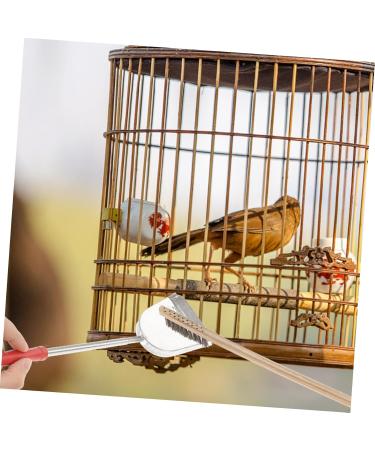 Housoutil 2pcs Set Cage Birds and Wooden Accessory Supplies Shovel Steel Long Parrot for Cleaning Brush Pet 7x9cm Assorted Color - Buy Online on GoSupps.com