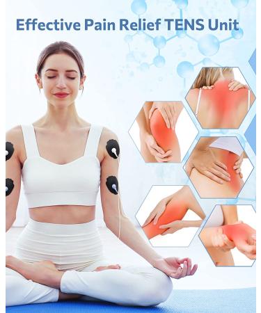 Rechargeable TENS EMS Unit Muscle Stimulator for Pain Relief - 24 Modes, 12 Upgraded Pads - Relieve Lower Back, Knee, Shoulder Pain - Buy Online on GoSupps.com