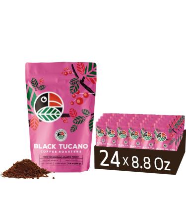 Black Tucano Brazilian Specialty Medium Roast Fruity Coffee - Premium 89+ Points - Ground Coffee - 250g 24 Pack