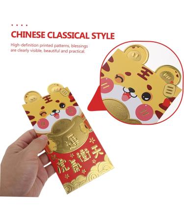 TEHAUX 36pcs 2022 Year of The Tiger Red Packet Lucky Money Red Envelope Spring Festival Money Envelopes Traditional Hong Bao Portable Red Paper 3D Chinese Zodiac Red Envelope Bag - Buy Online on GoSupps.com