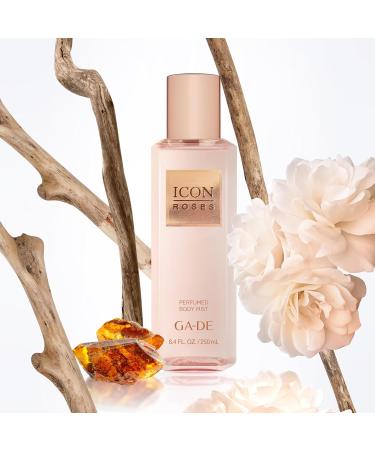 Icon Roses Body Mist - Enriched with Plumeria Extract Rose Violet Leaves Jasmine - Notes of Tangerine - Body Spray for Women - 8.4 oz - Buy Online on GoSupps.com