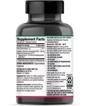 Member's Mark Clinical Strength Cranberry Supplement 500mg 150 Count (2 Pack) - Buy Online on GoSupps.com