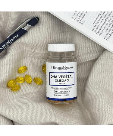 Roches Marines - DHA Vegetable Supplement - Omega 3 Vegan - Brain Care - Ally of the Heart - 30 Capsules - Developed in France - Buy Online on GoSupps.com