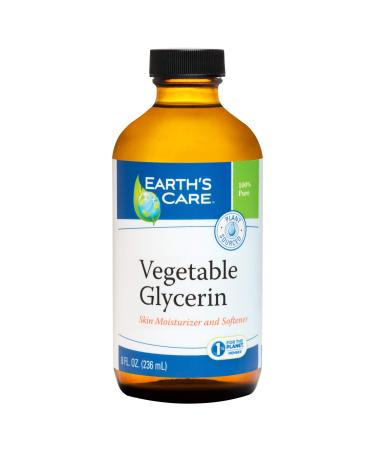 Earth's Care Vegetable Glycerin 100% Pure Liquid Glycerine for Hair Skin and DIY Projects 8 FL. OZ.
