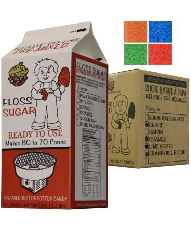 Cotton Candy Sugar Box of 4 flavors 3.25 lbs