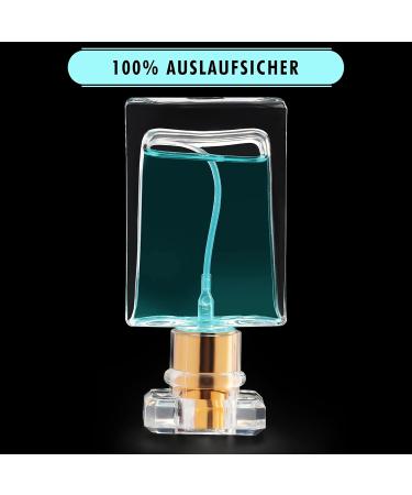 Belle Vous 4 Pack Clear Perfume Spray Bottles - 50ml Square Glass with Gold Atomizer - Portable Travel Flakon for Essential Oils & Aftershave - Buy Online on GoSupps.com