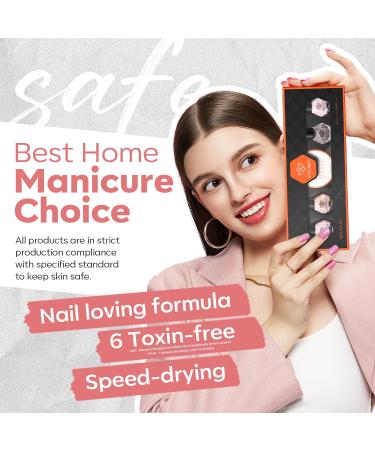 Modelones Nail Polish Set 3 Colors Nude Grey Nail Polish Kit with Base and Top Coat & Remover Pad Bubble Natural Skin Tone Glitter Nail Polish Finger Nail Polish Manicure Diy Nail Art Salon Home - Buy Online on GoSupps.com