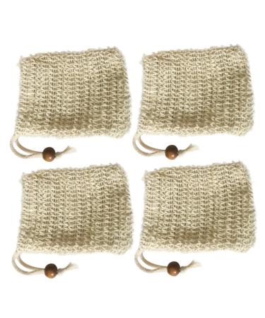 FOYTOKI 4pcs Foaming Net Soap Holder Soap Storage Bag Bubble Maker Bag Face Washing Bag Yellow