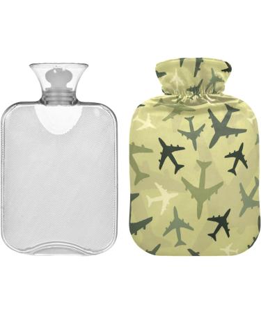 Buy Green Military Hot Water Bottle 1L with Soft Cover - Ideal for Winter Comfort & Warmth for Bed Hand Neck Shoulders - International Shipping Available - Buy Online on GoSupps.com