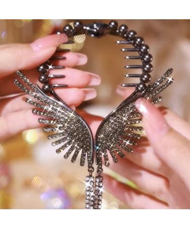 Angel's Wings Ponytail Buckle Hair Clips - 2 Pcs Fashion Tassel Pendant Hair Pins - Buy Online on GoSupps.com