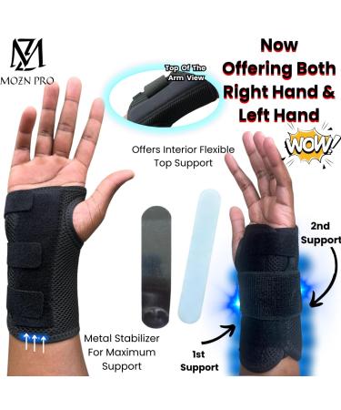 Wrist Brace 2-Way Stabilizers - Support for Carpal Tunnel Arthritis Tendonitis & Injury Relief - Right Hand Adjustable Straps - International Shipping Available - Buy Online on GoSupps.com