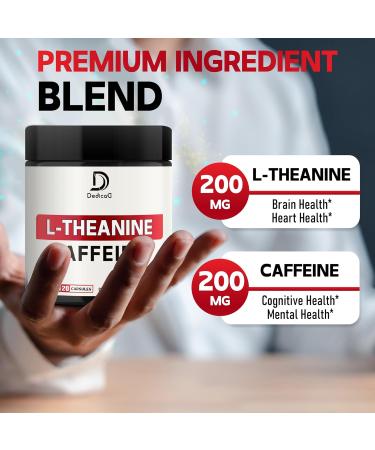 L-Theanine 200mg & Pure Caffeine 200mg Capsules - Smart Energy Alertness & Focus Supplement - Non-GMO Gluten Free - 120 Capsules for 4 Months - Buy Online on GoSupps.com