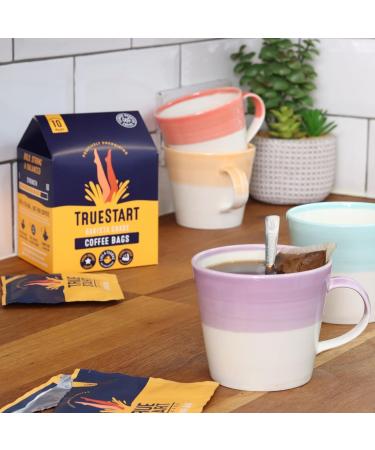 TrueStart Barista Coffee Bags - Energising Colombian Arabica - Biodegradable Quick Brew - 10 Bags - Buy Online on GoSupps.com