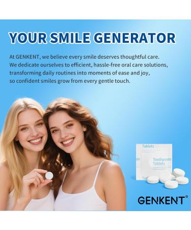 GENKENT Toothpaste Tablets Fluoride & Plastic Free Chewable Toothpaste Tabs Eco & Travel Friendly (60 Count) - Buy Online on GoSupps.com