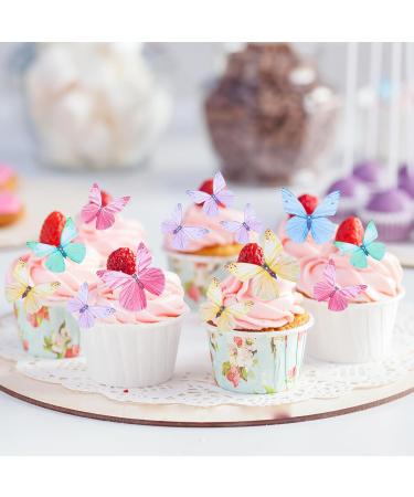 Goldenkock Edible Butterflies for Cakes - 72 Colorful Decorative Torten Deko for Birthday & Wedding Muffins - Buy Online on GoSupps.com